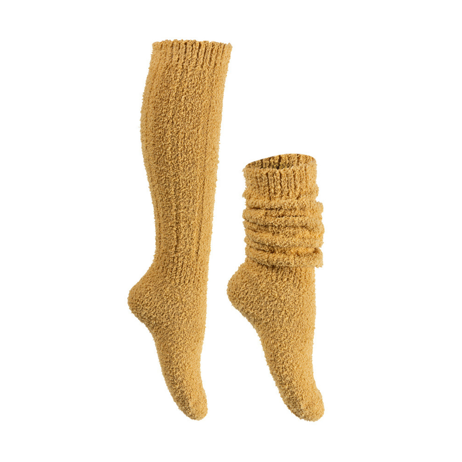 YYYTop Slipper Socks, Leg Warmer Socks Women Japanese Style Leg Warmers Wool Knit Long Leg Warmers Loose High Socks White Cable Knit Socks Yellow Under $10